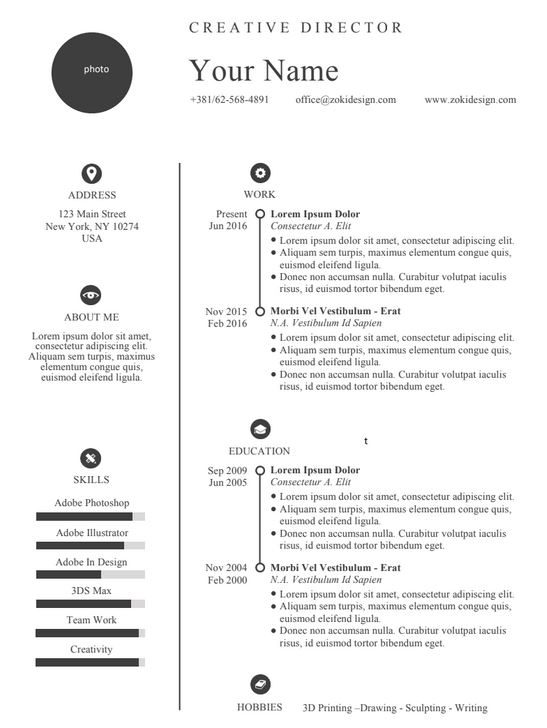 Full Black and White Smart Professional Look With Cover Letter Premium Resume Template