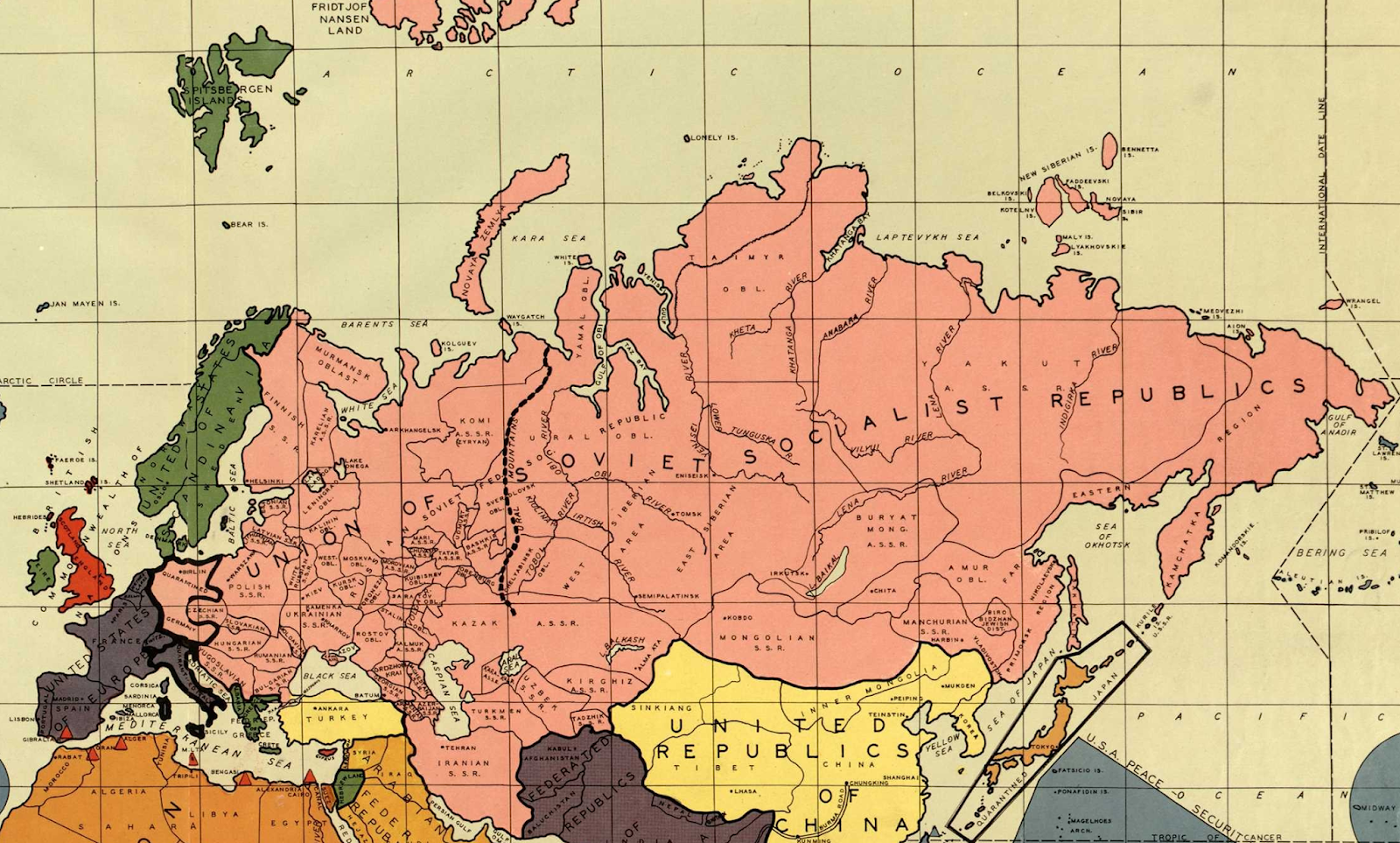 Россия после второй мировой. Карта СССР после второй мировой войны. Карта СССР 1942. Карта СССР 1942 года границы СССР.