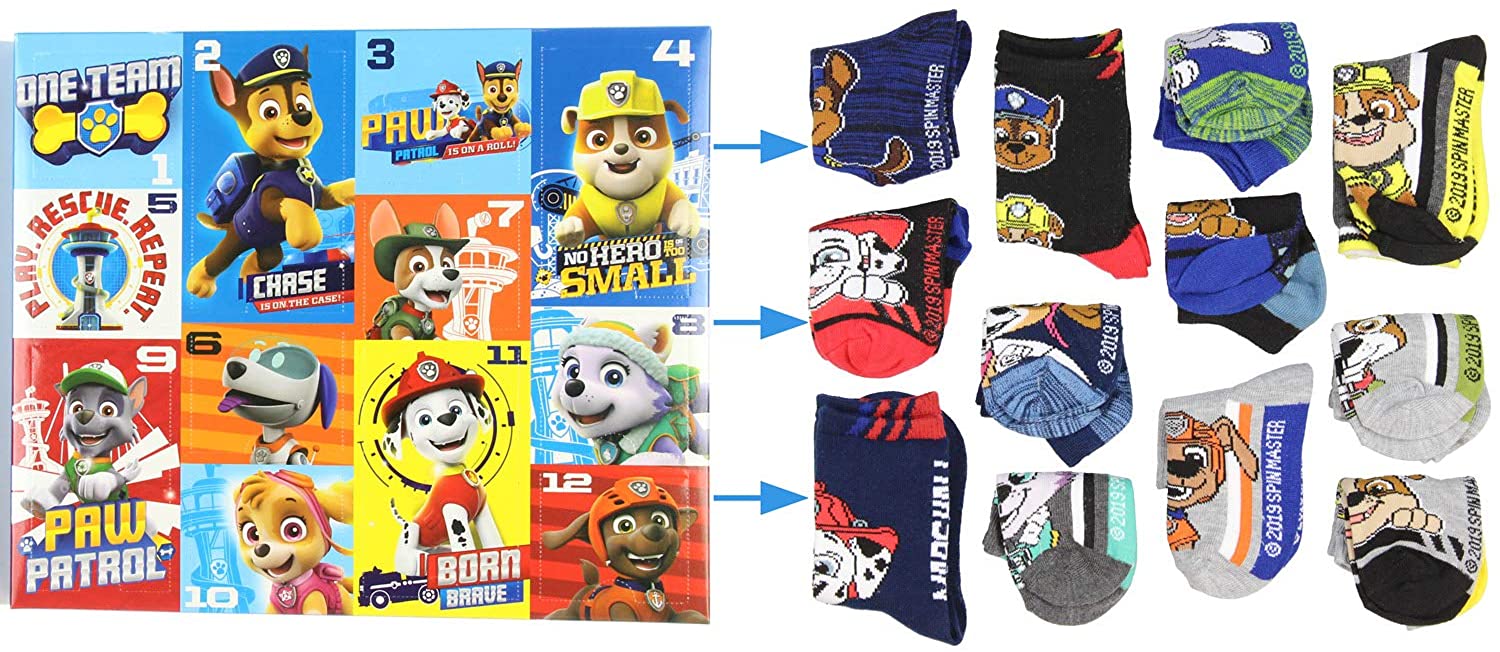 NickALive! Nickelodeon Paw Patrol Kids 12 Days of Socks Holiday Advent