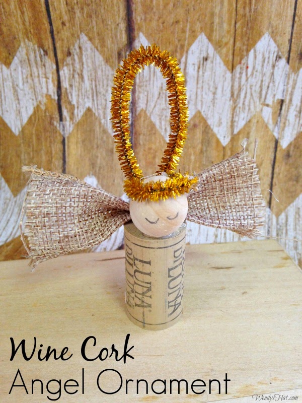 Make a beautiful wine cork angel Christmas ornament in our blogger online advent calendar.  This wine cork craft is simple and fun, so you can make enough Christmas ornaments for your own Christmas tree, as a teacher gift, a neighbor gift, or for all your friends.