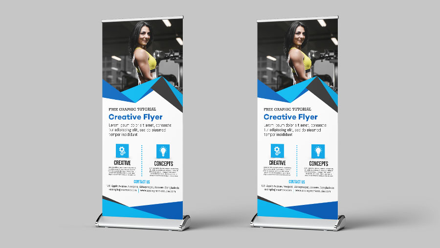 Business Roll Up Banner Design Photoshop Cc Tutorial Apple