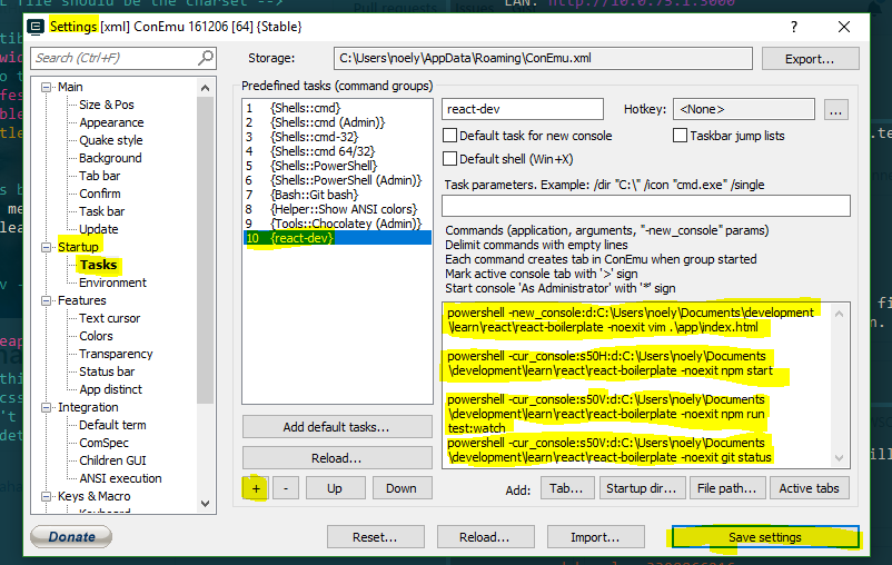 Noel Yahan Windows terminal automated tasks with conemu