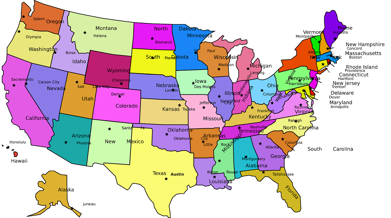 Los 50 estados de USA y sus capitales en inglés 50 States And