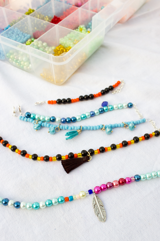 DIY Easy Beads Jewellery For Kids, How To Make Beads Bracelet/Necklace