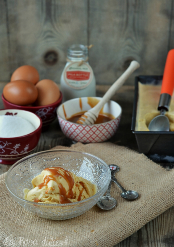 Helado de tofee o caramelo sin lactosa