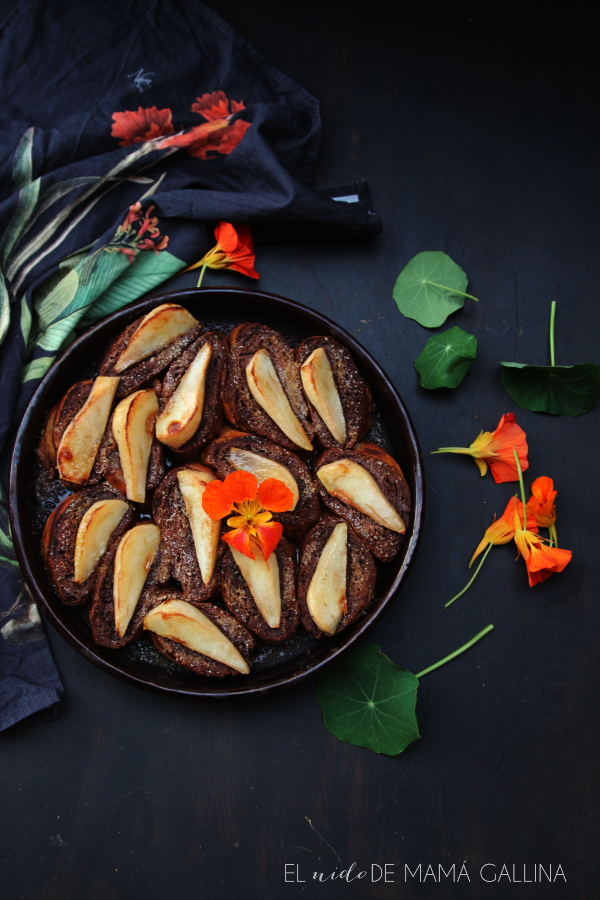 chocolate and pears pain perdu