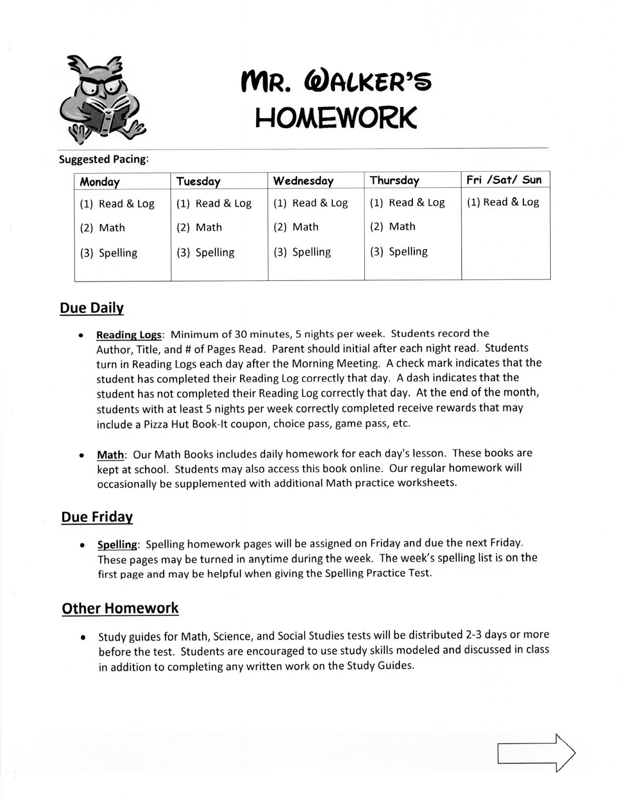 Do you have a homework routine explain picture