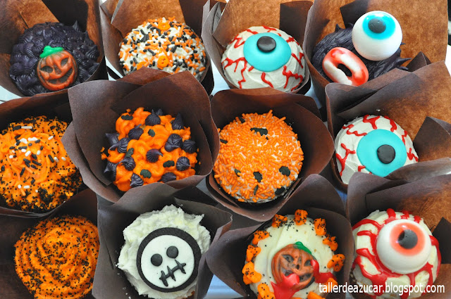taller de azúcar: CupCakes Terroríficos Para la Fiesta de Halloween