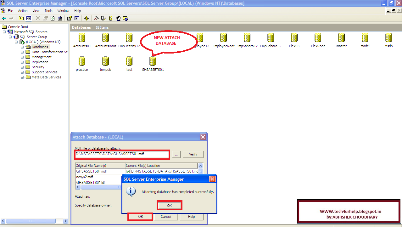 Technology Sharing: How To Attach mdf file in sql server