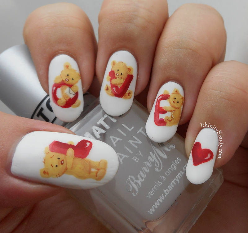 Freehand Valentines Day Teddy Bears Nail Art Blog