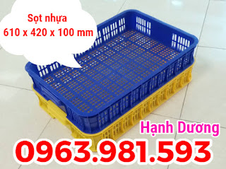 Sọt nhựa cao 10cm, sọt HS010, sọt nhựa đựng hoa quả trong siêu thị