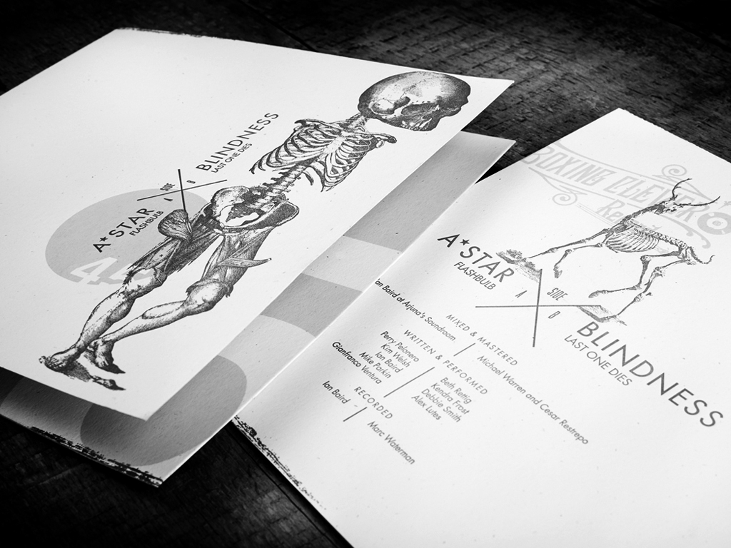 Professional Abdication A*STAR & BLINDNESS 7" 45 RPM RECORD SLEEVE DESIGN