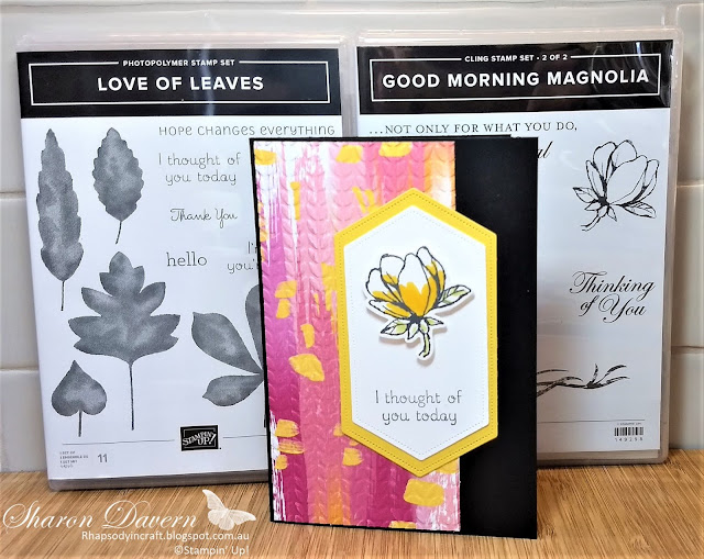 Love of Leaves, Good Morning Magnolia, Daffodil Delight, #colourcreationsshowcase, Rhapsody in craft, forever greenery, artistry bloom, Stampin' Up!, #loveitchopit