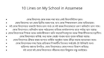 10 Lines on My School in Assamese