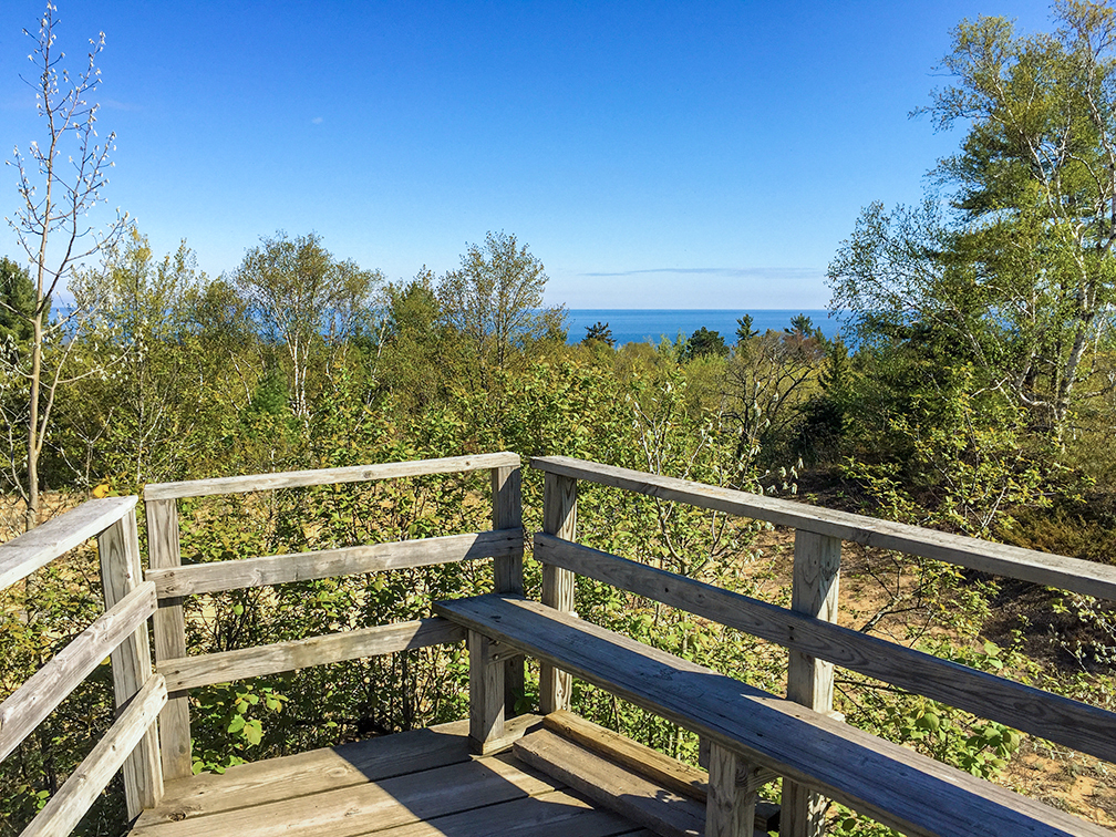 Observation Deck at Old Baldy on the Red Trail at Whitefish Dunes State Park in Door County