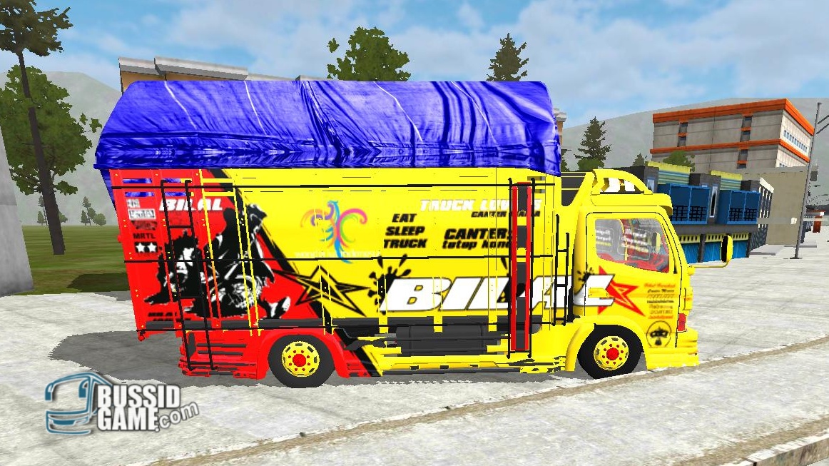 Mod Truck Canter TE Jabrix Terpal Segitiga Gudang Livery Skin Dan