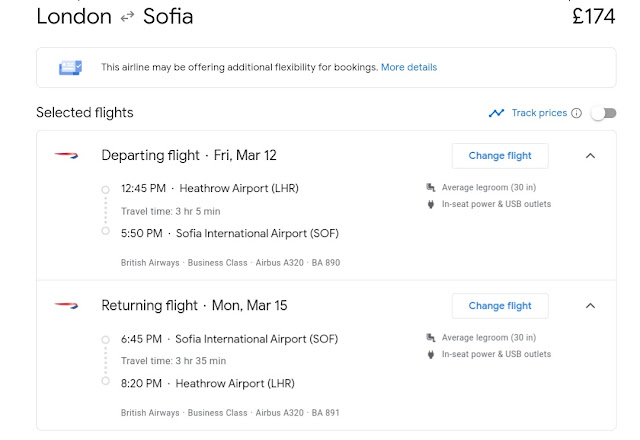 BA: London to Sofia from £174 and earn 160 TPs! - Premium Cabin Deals