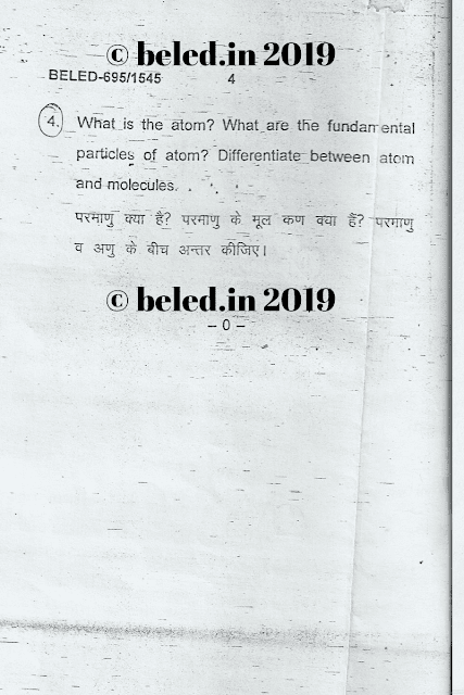 B.EL.Ed Question Paper Year 1 Core natural science 2015