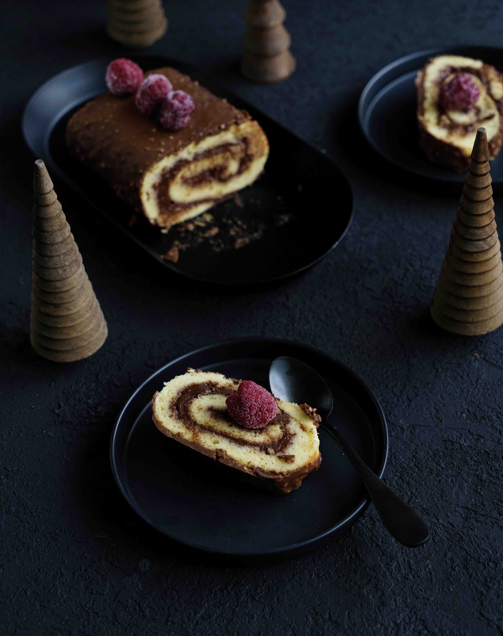 glaçage facile, glaçage rocher, bûche de NoEL traditionnelle