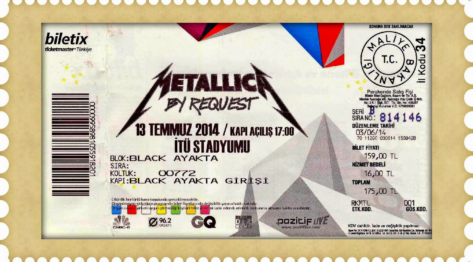 Istanbul : Metallica by Request (13-7-2014)