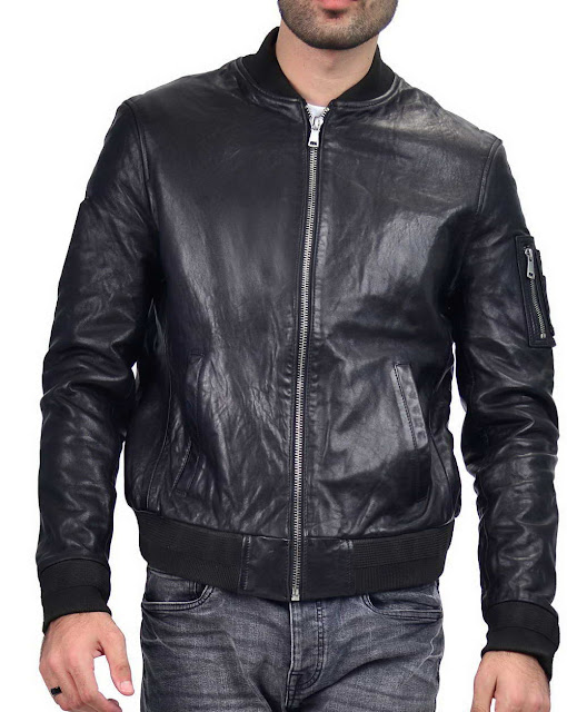 Bomber Men Black Jacket