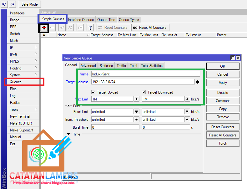 Penjelasan Management Bandwidth dengan Simple Queue pada Router