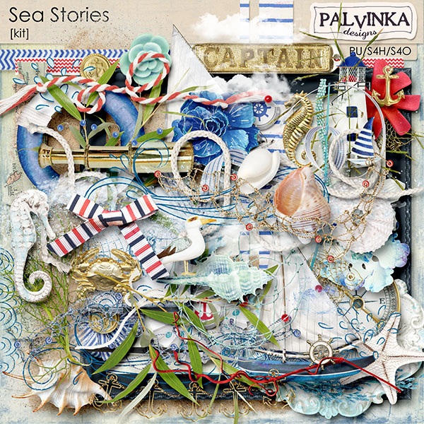 Sea stories. Скрап набор Christmas by the Sea by SUSSIEM. Sea product Design. Palvinka cu Bead Strings.