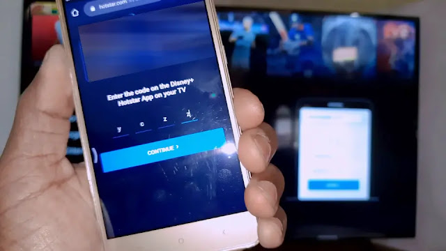 click on continue here hotstar login code entered
