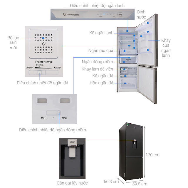 Tủ lạnh hai cửa Ngăn Đông Dưới 307L (RB30N4180B1/SV) 