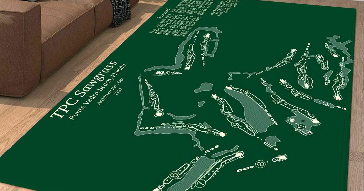 TPC Sawgrass Course Map Layout Rug
