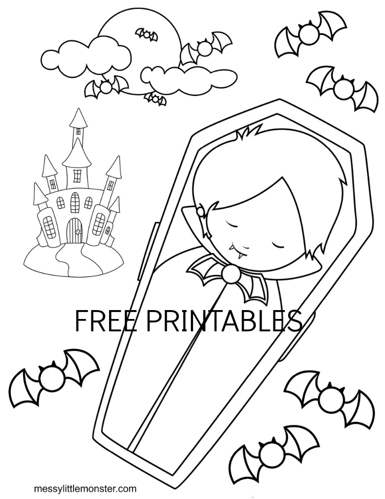 Halloween Colouring Pages for kids - Messy Little Monster