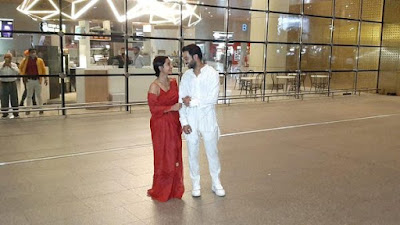 Newly married couple Raj kummar Rao and Patralekhaa spotted at International Airport, Andheri