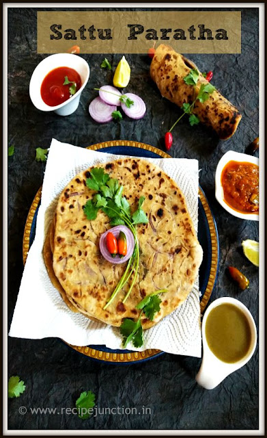 Stuffed Sattu Paratha or Chatur Paratha