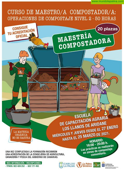 El Cabildo de La Palma y el Gobierno de Canarias imparten un curso de Maestría en Compostaje