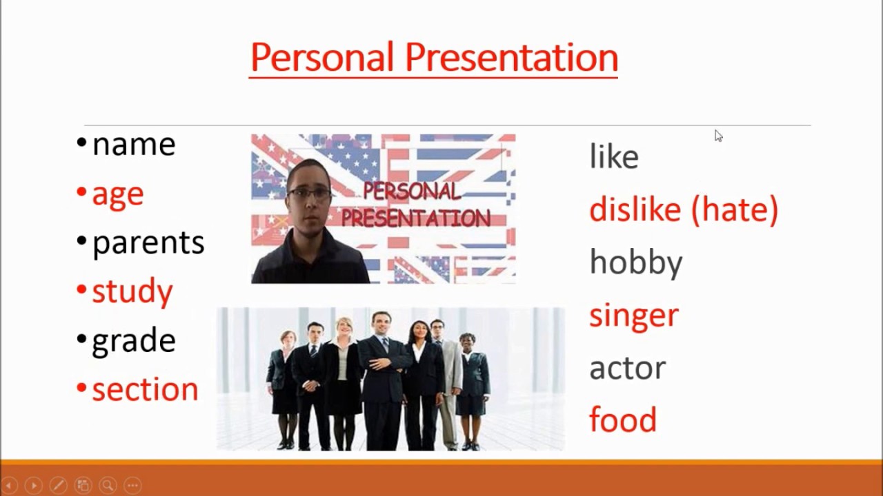 personal presentation in english video