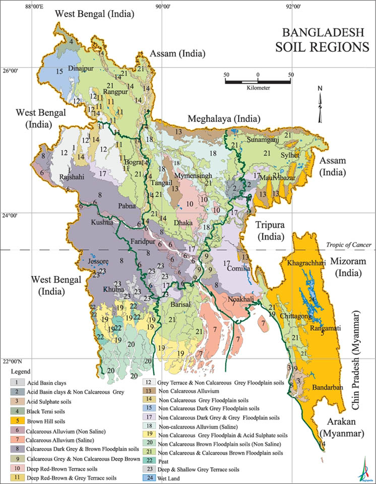 Soil Regions Map Bangladesh