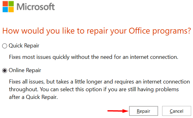 Код ошибки 30088-26 при обновлении Office в Windows 10
