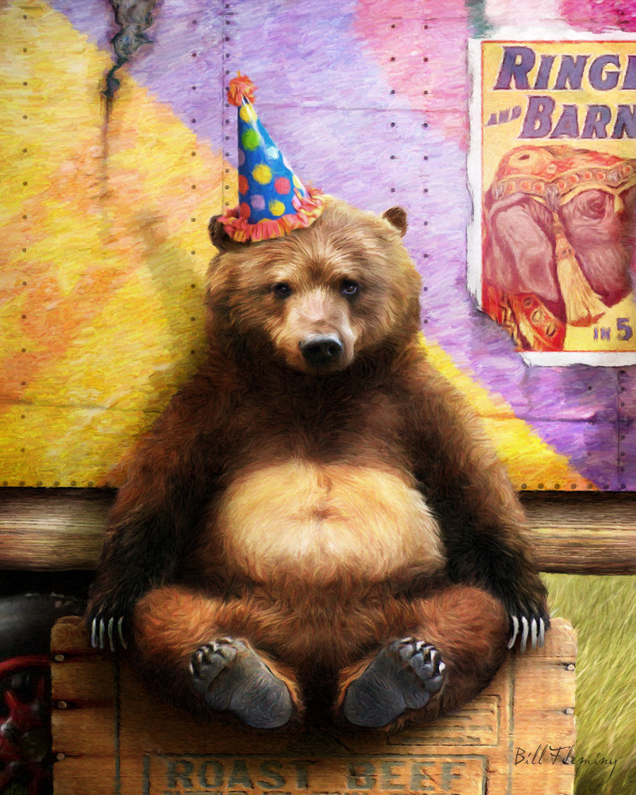 Открытка с днем рождения медведь