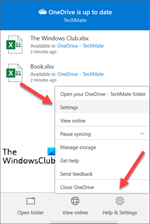 Paramètres OneDrive