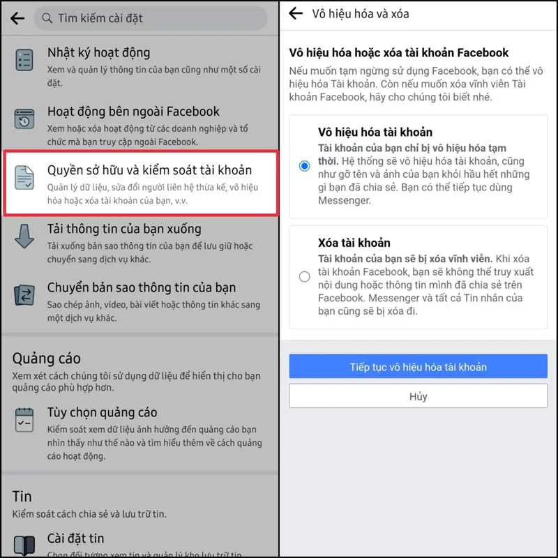 Cách vô hiệu hóa tài khoản Facebook để ngăn chặn rủi ro bị lạm dụng