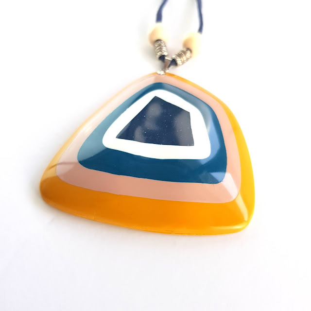 colgantes geométricos concéntricos arcilla polimérica