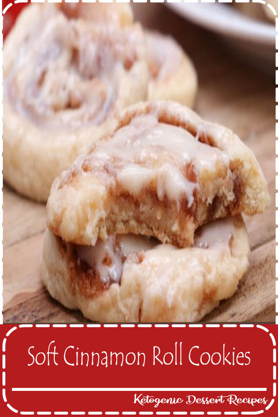 The best soft & fluffy cinnamon roll cookies with gooey swirls of cinnamon and cream cheese glaze! Easy recipe with simple ingredients.