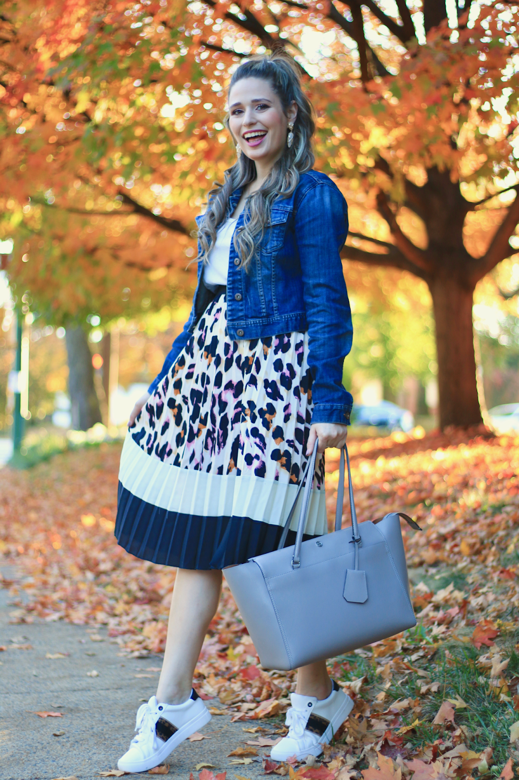 Midi skirt and trainers hotsell