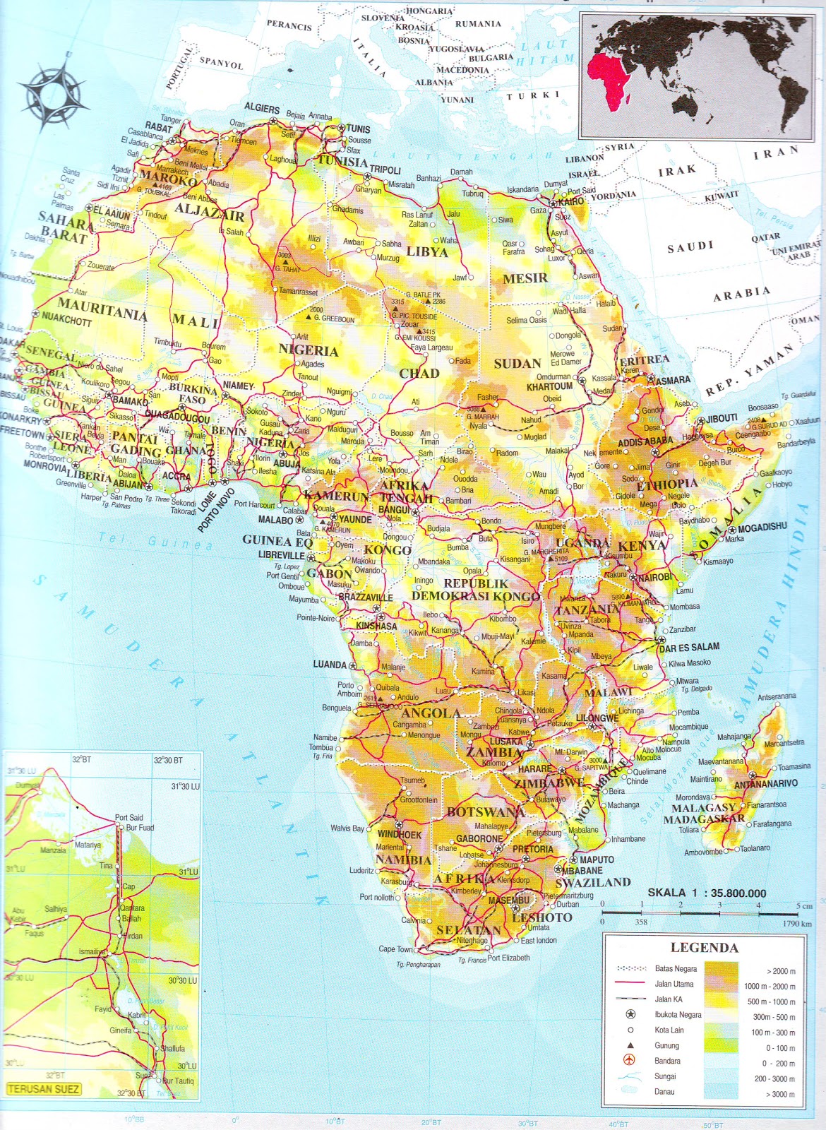 Peta Afrika Selatan