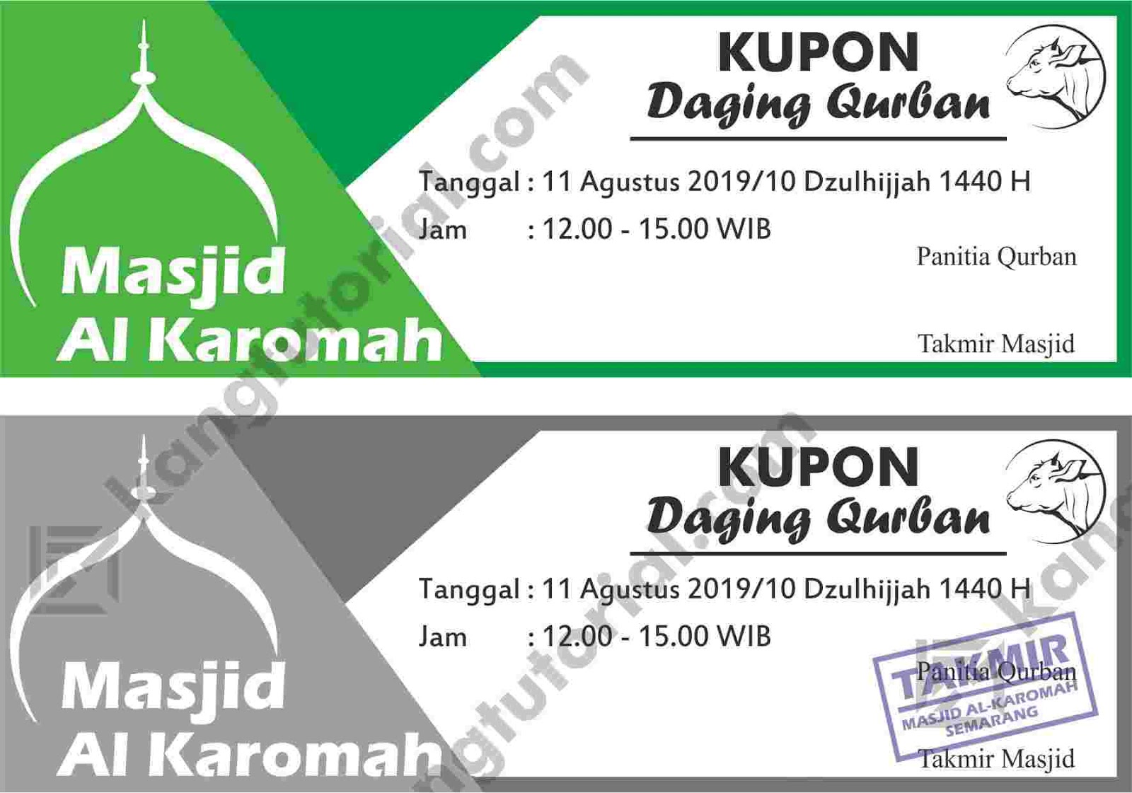 Download Contoh Desain Kupon Qurban 2019 Format CDR
