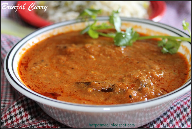 Hot pot cooking: Brinjal curry