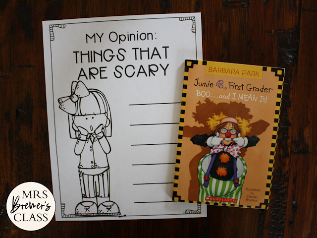 Junie B Jones Boo and I Mean It book study activities Halloween unit with Common Core aligned literacy companion activities for First Grade and Second Grade