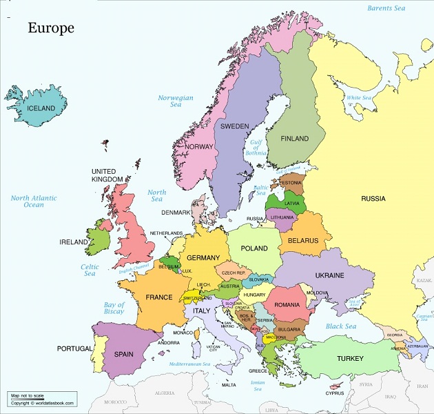 Maps of Europe Region Country