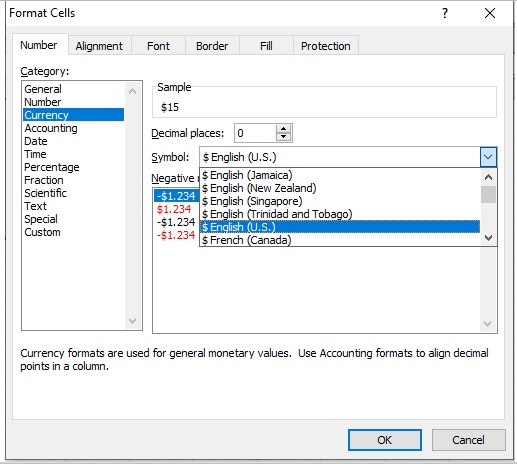 format currency mata uang dollar