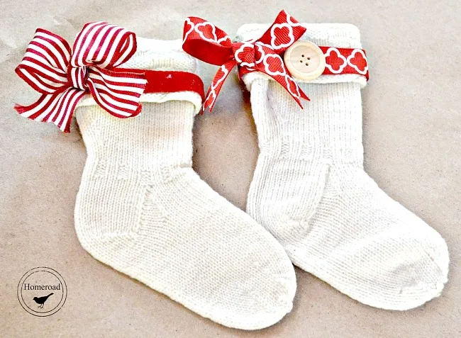DIY Christmas Stockings from Vintage Wool Baby Socks